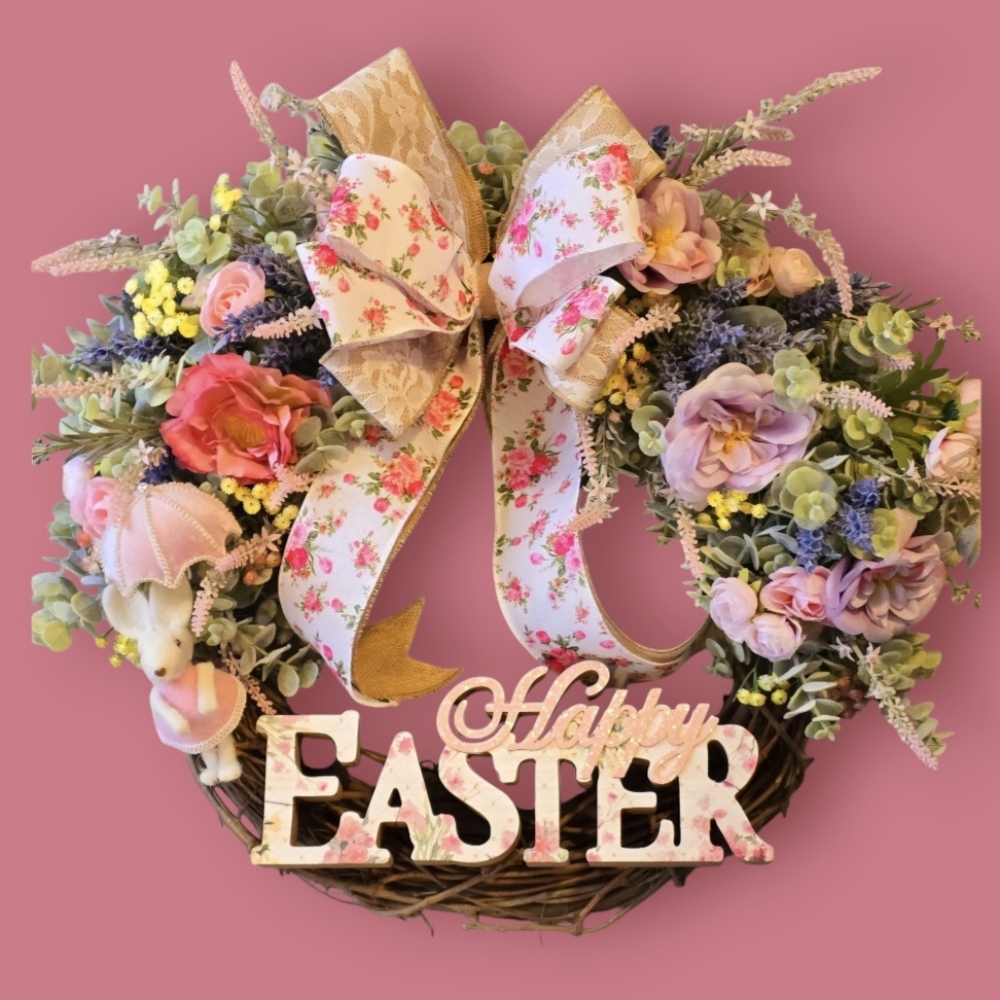 Floral Easter Wreath